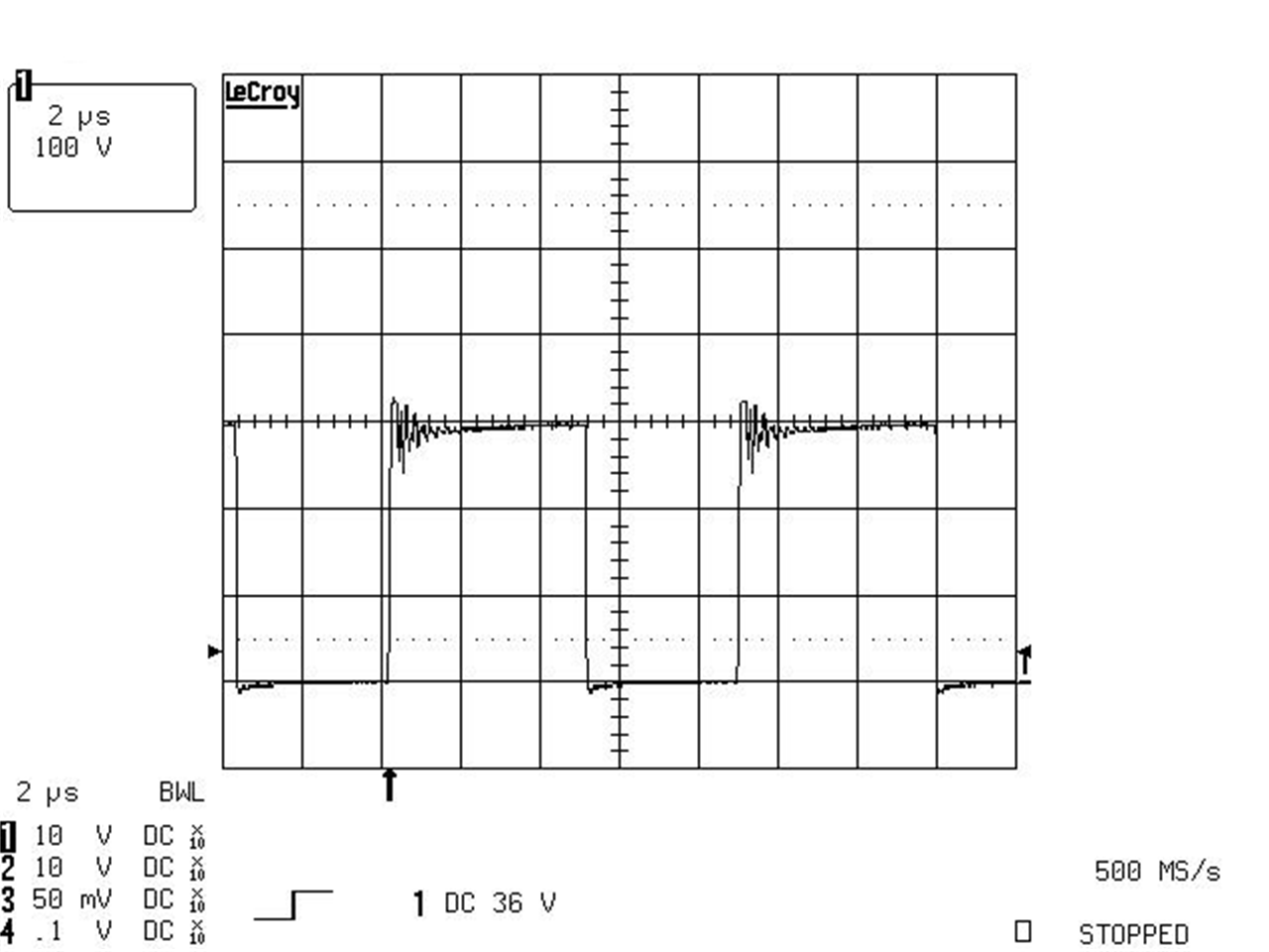 UCC2800-Q1 UCC2801-Q1 UCC2802-Q1 UCC2803-Q1 UCC2804-Q1 UCC2805-Q1 PMP9275A 120Vac Drain Waveform1.png